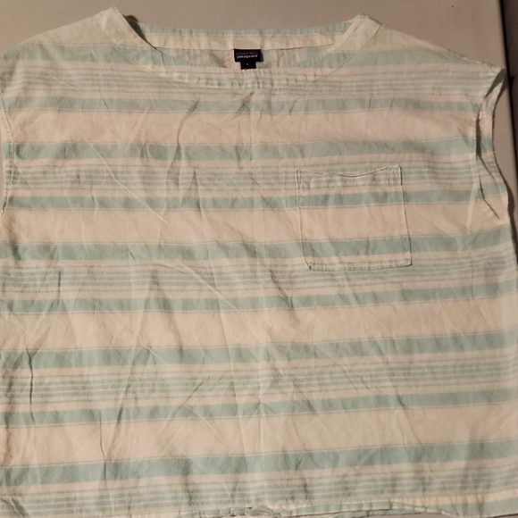 Patagonia Blue and White Striped Tank Top Casual - Picture 1 of 5